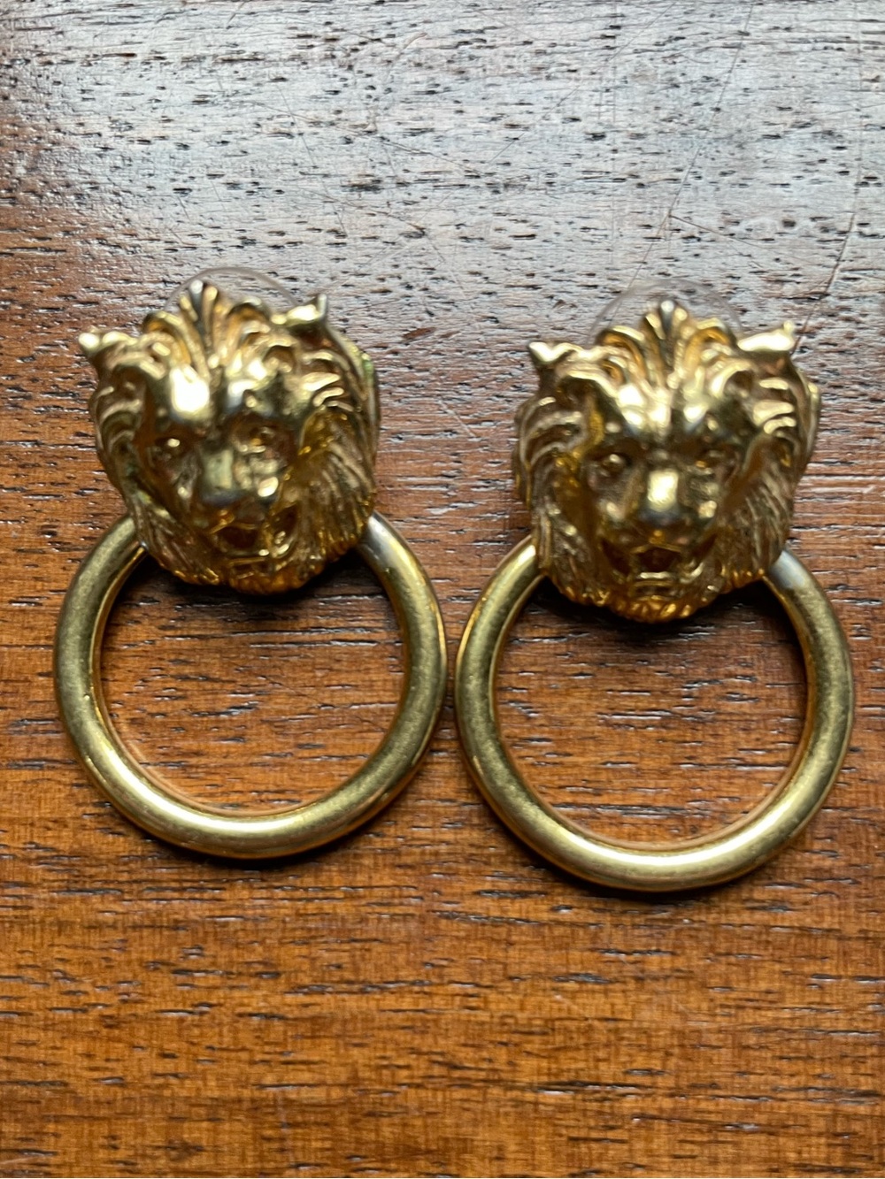 Vintage-Style Lion Drop Earrings